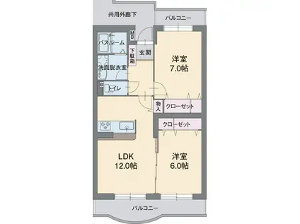 アビタシオンA(2LDK/3階)の間取り写真