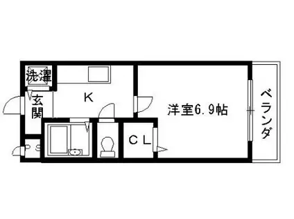 リバーサイド金岡1(1K/3階)の間取り写真