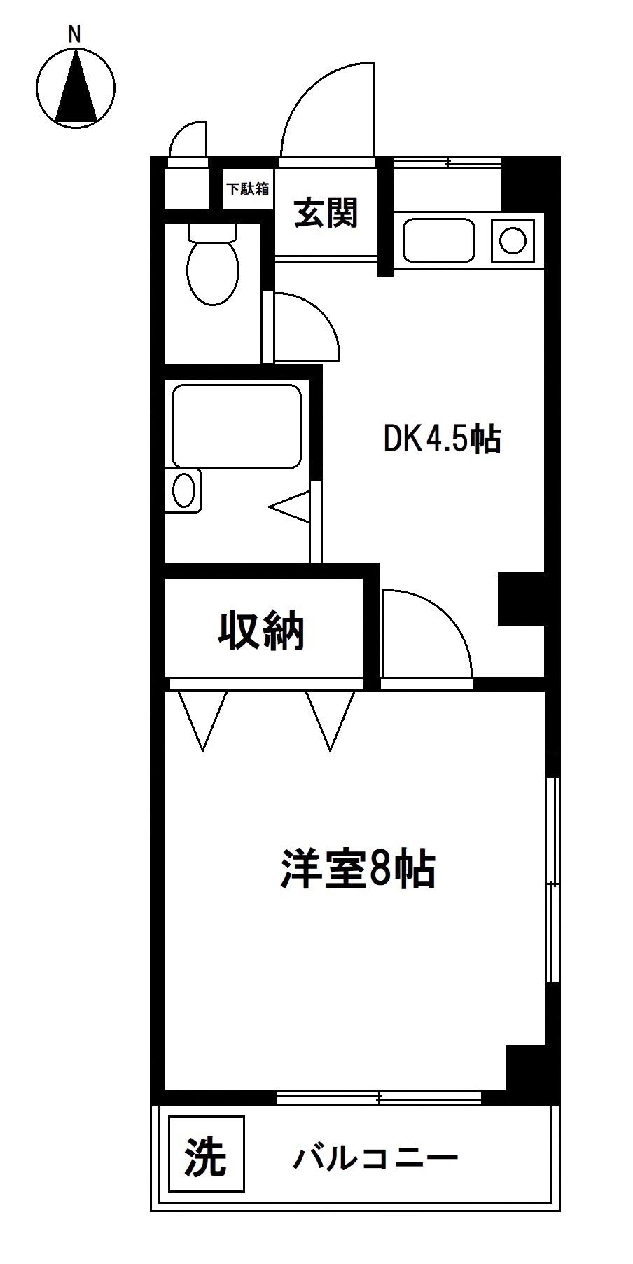 コーポ肥沼(1DK/3階)の間取り写真