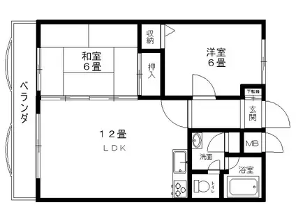 HAPPYマンション(2LDK/2階)の間取り写真