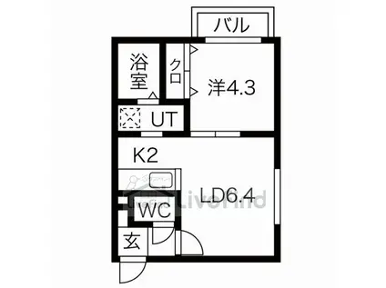 フォートレス真駒内(1LDK/2階)の間取り写真