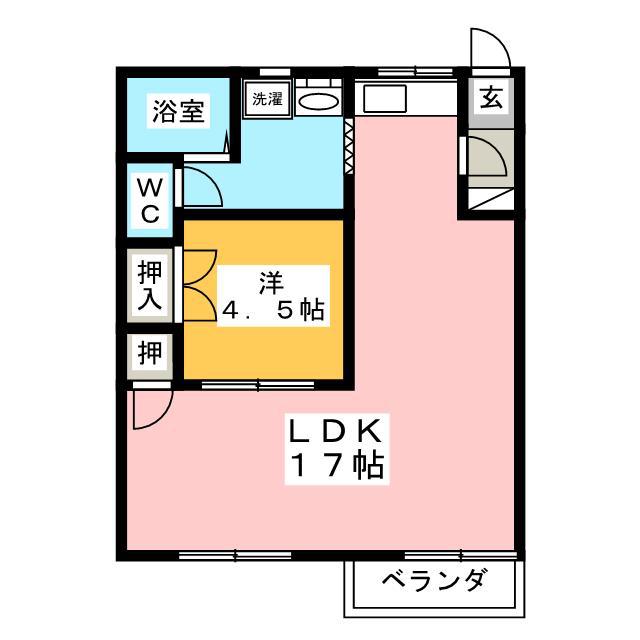 タウニイユートピアA(1LDK/2階)の間取り写真