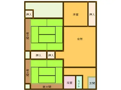 HSハイツ1号棟(3DK/3階)の間取り写真