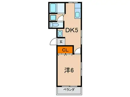 大森マンション(1DK/5階)の間取り写真