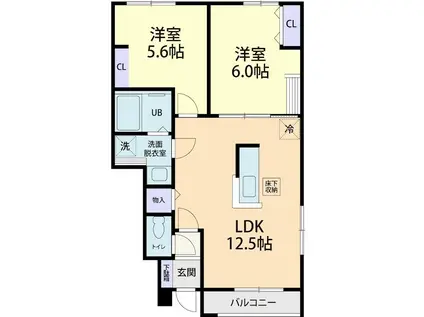 FOREST BLITZEN (2LDK/1階)の間取り写真