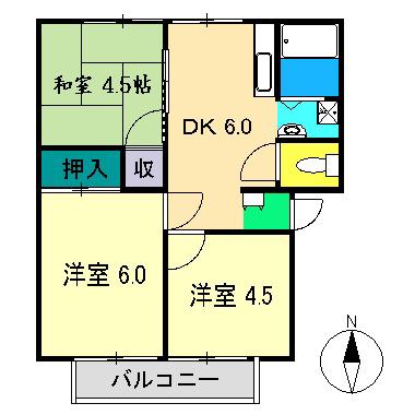 コーポごめんまち(3DK/2階)の間取り写真