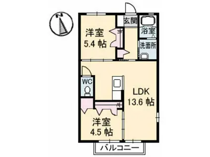 ボナールメゾン桜(2LDK/1階)の間取り写真