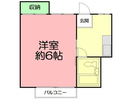 ハウスK湘南(1K/1階)の間取り写真