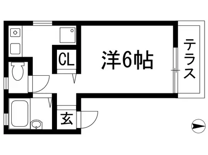 パセオ久保田(1K/1階)の間取り写真