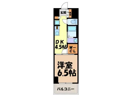 エステムコート名古屋グランツ(1DK/2階)の間取り写真