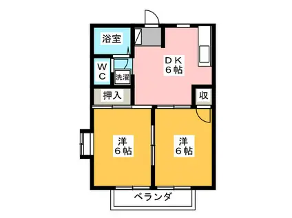 シティハイツTAKA(2DK/2階)の間取り写真