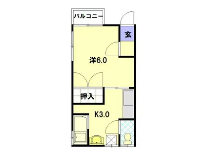 MIYOSHIハイツ(1K/3階)の間取り写真