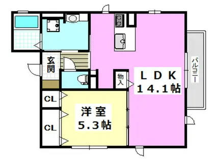 オーク太田III(1LDK/3階)の間取り写真