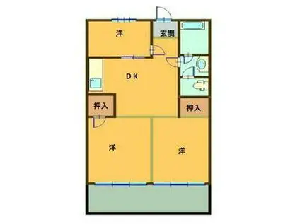 マンション大栄(3DK/4階)の間取り写真