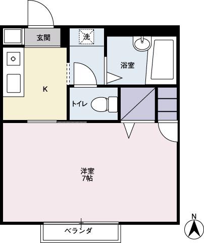 スプリングベアーズ(1K/1階)の間取り写真
