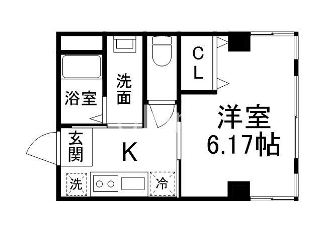 天進ビル(1K/5階)の間取り写真