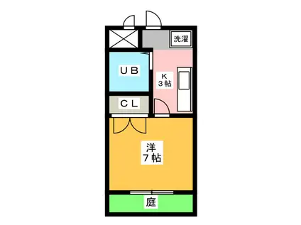 サンホワイトマンション(1K/1階)の間取り写真