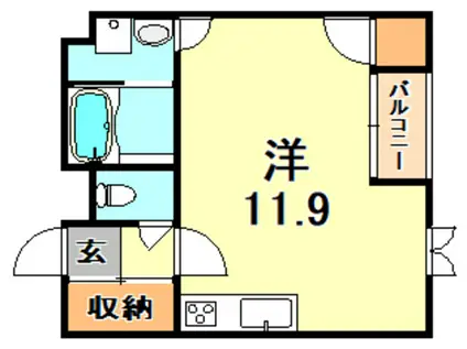 平野レジデンス(ワンルーム/1階)の間取り写真