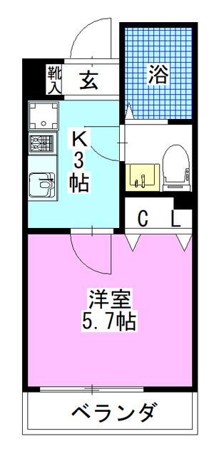 BER津田沼(1K/2階)の間取り写真