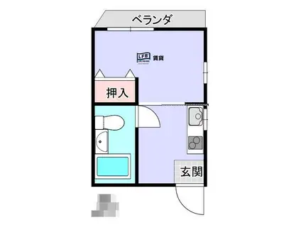 キョウゴクハイツ(1K/2階)の間取り写真