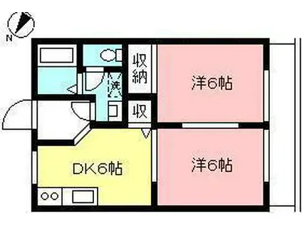 クレセントマンション太田(2DK/2階)の間取り写真