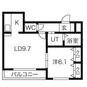 フルール(1LDK/2階)の間取り写真