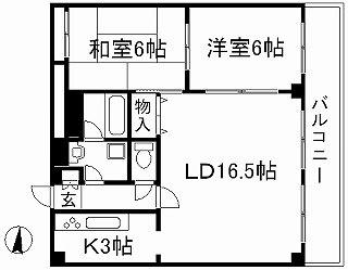 AFICION堀川(2LDK/11階)の間取り写真