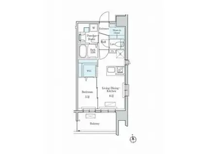デュオフラッツ栄(1LDK/3階)の間取り写真