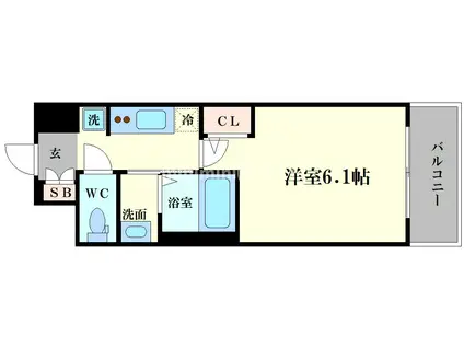 エステムコート難波ウエストサイドVIグラッド(1K/8階)の間取り写真