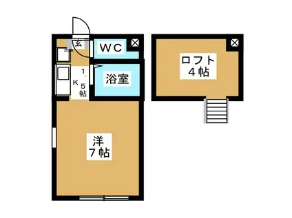 ロッシェル町田(ワンルーム/1階)の間取り写真