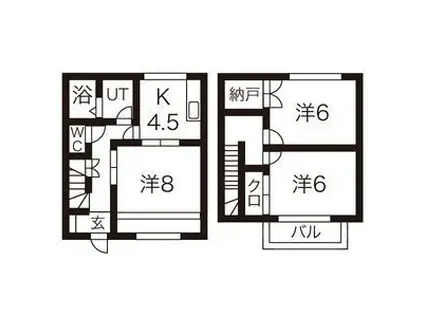 オリザI(3K/1階)の間取り写真