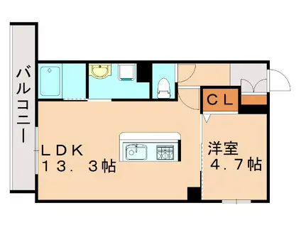 シャーメゾン吉塚211(1LDK/2階)の間取り写真