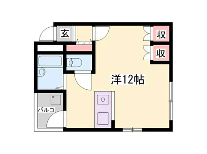 ISM I(ワンルーム/2階)の間取り写真