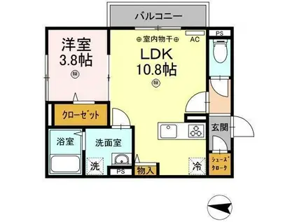 プランドール流川(1LDK/3階)の間取り写真