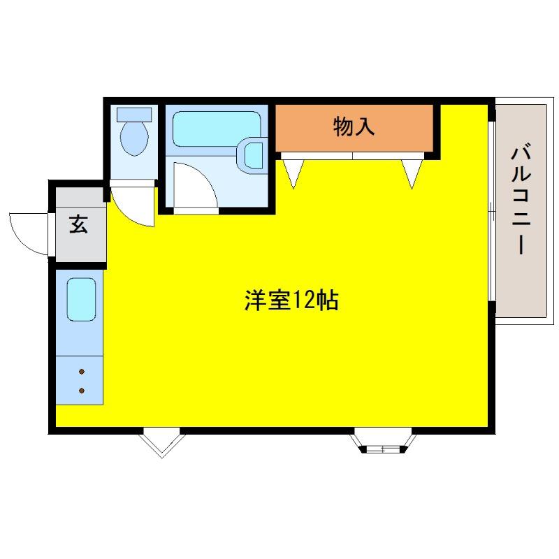 グレースハイツ(ワンルーム/2階)の間取り写真
