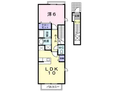 BRANZINO(1LDK/2階)の間取り写真