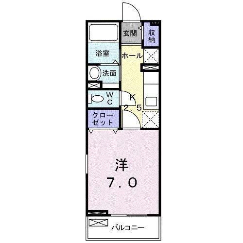 ヴェラーノ(1K/1階)の間取り写真