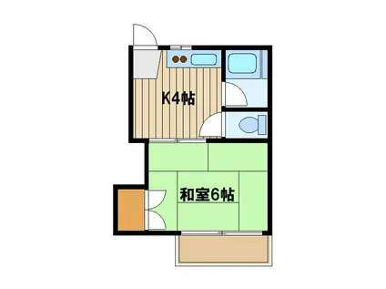 ヴィラ石神井台(1K/2階)の間取り写真