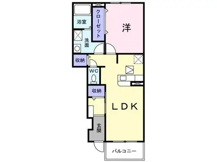 チェリーブローテ常(1LDK/1階)の間取り写真