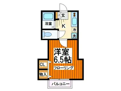 リヴェール仙川(1K/2階)の間取り写真