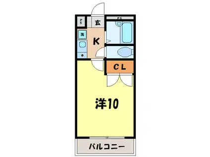 アクシオン(1K/2階)の間取り写真