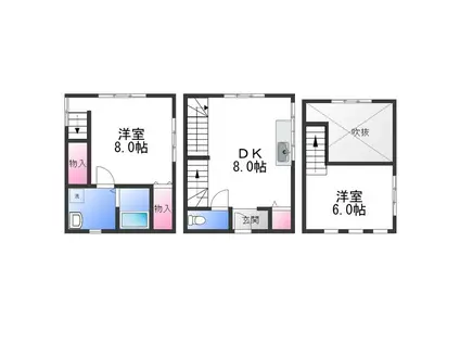 サンジミニアーノハウス(2DK/1階)の間取り写真