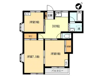 栄ハウス(3DK/2階)の間取り写真