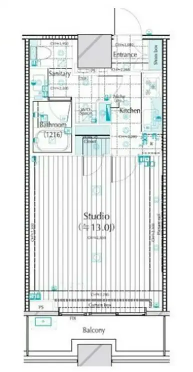 コンシェリア西新宿タワーズウエスト 16階階 間取り