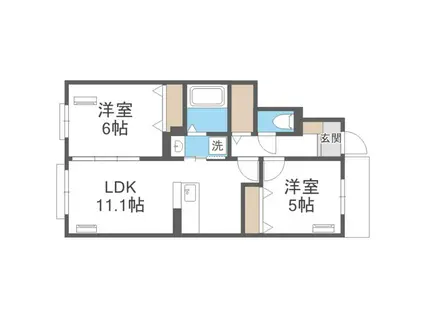 シャルマン青葉A棟(2LDK/1階)の間取り写真