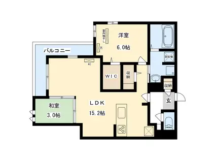 スペチアーレ赤川(2LDK/3階)の間取り写真