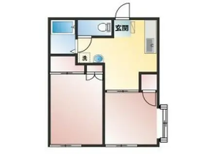 ファミーユM(2DK/2階)の間取り写真