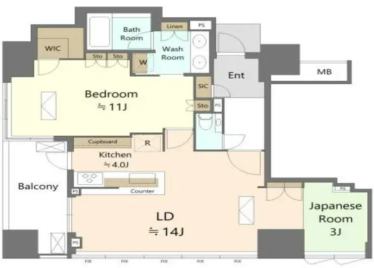 ザ・パークハウス新宿御苑 11階階 間取り
