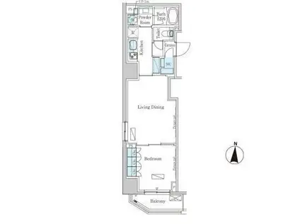 パークアクシス錦糸町ヴェール(1LDK/4階)の間取り写真