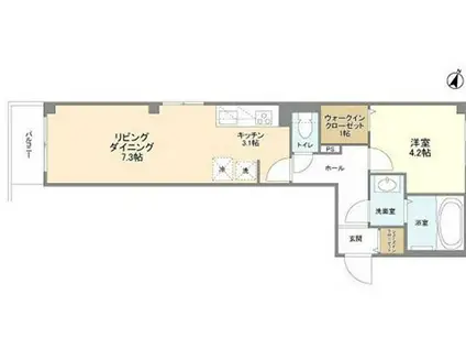 ボヌールREIWA(1LDK/1階)の間取り写真